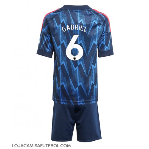 Camisa de Futebol Arsenal Gabriel Magalhaes #6 Equipamento Secundário Infantil 2025-26 Manga Curta (+ Calças curtas)